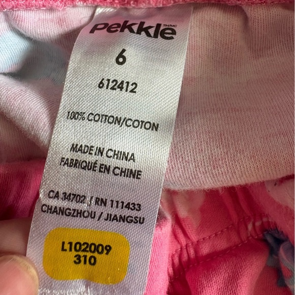 Pekkle size 6, flamingo pink and blue 100% cotton girls pajama - Picture 3 of 3